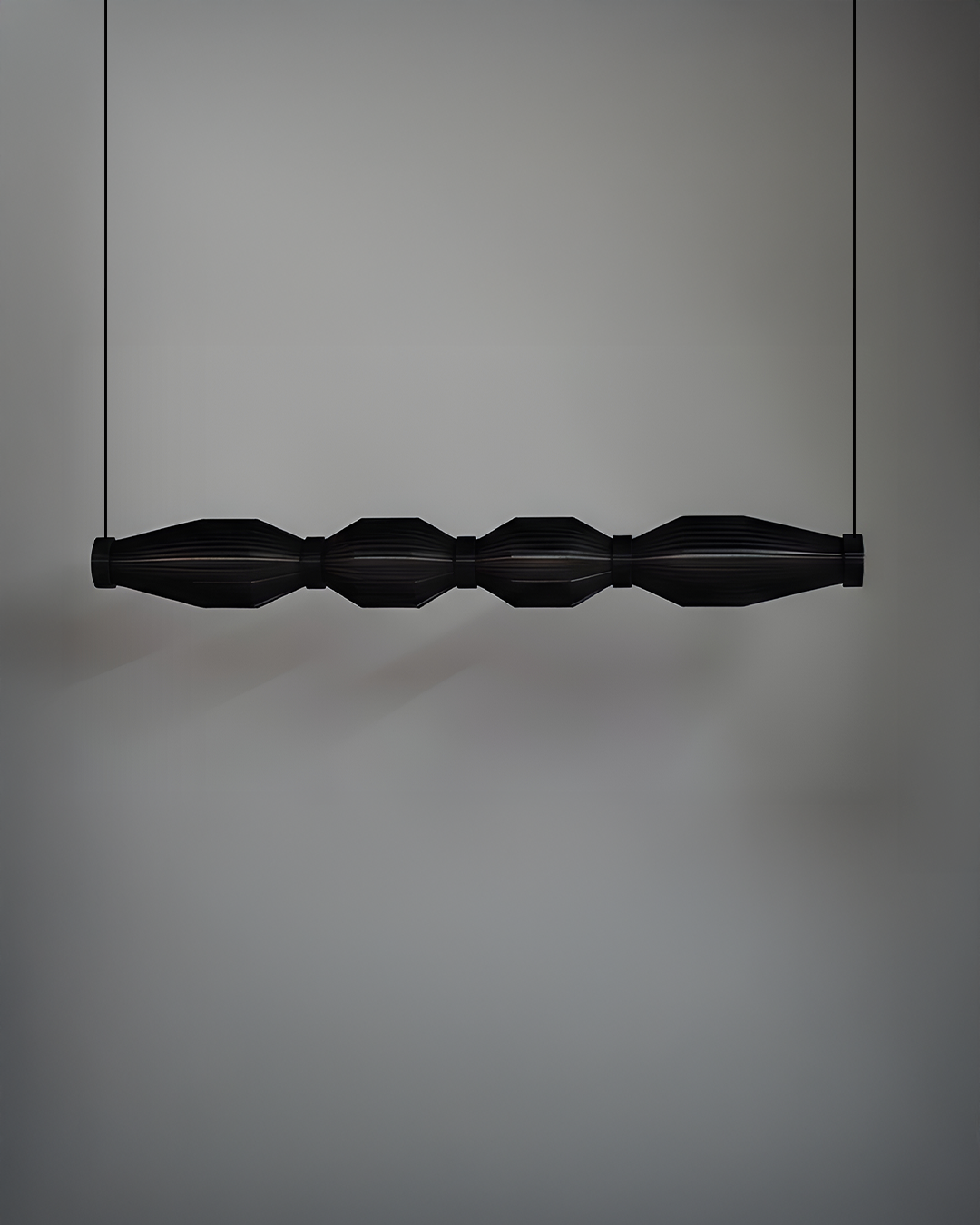 Black Linear Horizontal Pendant Lamp